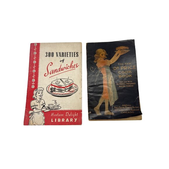 Vintage Recipe Booklets "300 Varieties Of Sandwiches" & "Dr. Price Cook Book" - Picture 1 of 8